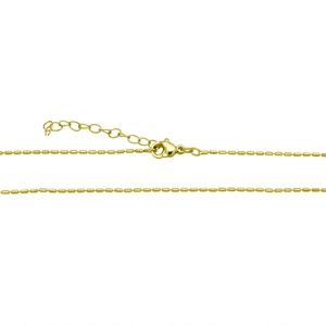 Collier chaîne à billes en cuivre doré avec fermoir mousqueton et extension réglable