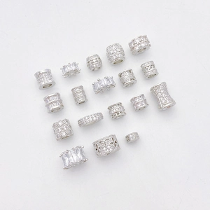 Exquisitas Cuentas Espaciadoras de Cobre Galvanizado para DIY Joyería Cuentas de Cilindro con Strass de Engranaje y Copo de Nieve