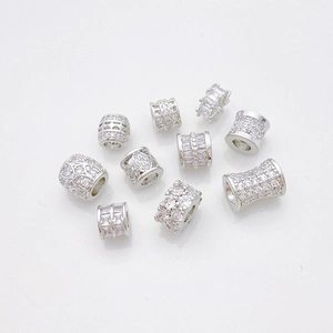 Separadores de copo de nieve y cuentas de cilindro con circonitas para joyería artesanal