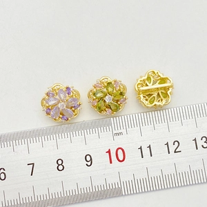 14K Gold gefüllte Gänseblümchen-Abstandshalter mit Zirkonia für DIY-Schmuckherstellung