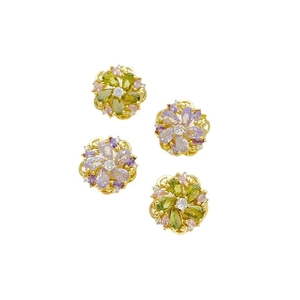 14K vergoldete Gänseblümchen-Abstandshalter mit Zirkon-Inlays für DIY-Schmuck