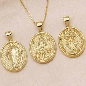 3D-geprägte religiöse Goldanhänger mit griechischen Mythen und Maria-Motiven