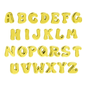 Σετ με 26 χρυσά γράμματα bubble A-Z για DIY κατασκευή κοσμημάτων σε λευκό φόντο