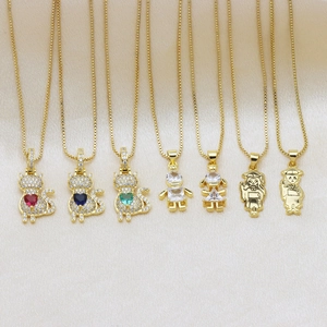 18K Vergoldet Kupfer Zirkonia Katze Junge Mädchen Abschluss Anhänger Ohne Kette Mode Süße Tierfigur Schmuck Geschenk