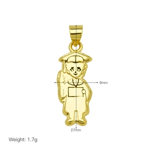 Polierter 18K Gold Absolventen-Anhänger, Maße 27mm x 9mm und ein Gewicht von 1,7g