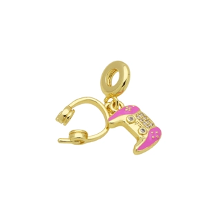 Golden headphone and pink gaming controller charm with sparkling crystals for bracelets