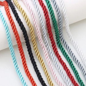 Vibrant 6mm 3-strand twisted polyester cord for DIY crafts and jewelry making