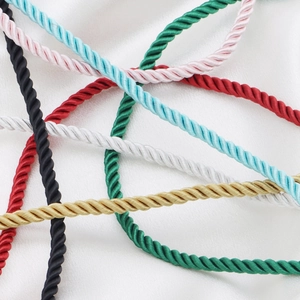Multi-colored 6mm twisted polyester ropes for DIY jewelry and apparel accessories