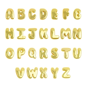 Set of 26 3D golden bubble letter charms A-Z for DIY personalized bracelets