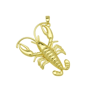 Detailierter 18K vergoldeter Hummer Anhänger mit realistischem Ozean Serie Metalldesign