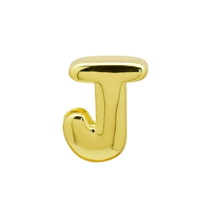 Polished 3D letter J charm in gold finish for personalized braided rope bracelets