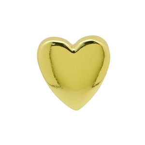 Polished gold heart-shaped metal pendant with a smooth mirror finish for DIY jewelry