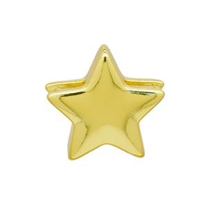 Polished gold star-shaped copper pendant with double-layer sliding track structure for DIY