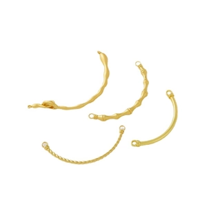 18K vergoldete gebogene Verbindungsröhrchen für DIY Armbänder in matter Goldoptik