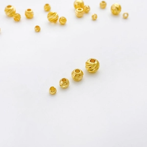 Cuentas redondas facetadas de oro de 14K en cuatro tamaños para joyería artesanal DIY