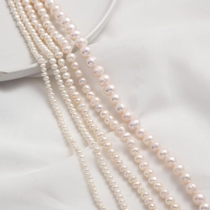 Natuurlijke zoetwaterparelsnoeren in verschillende maten voor DIY-sieraden en kettingen