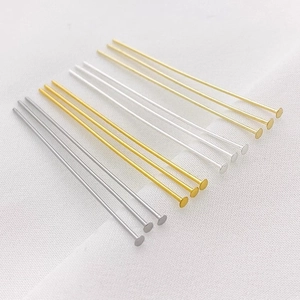 Alloy Gold Silver Plated T-Pins Head Pins For DIY Jewelry Making Findings Earrings Accessories Color Retention Pins