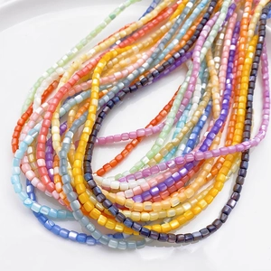 Natürliche Muschel Quadratische Röhrenperlen Perlmutt Bunte Lose Abstandsperlen Für DIY Schmuckherstellung Armband Halskette Handwerk