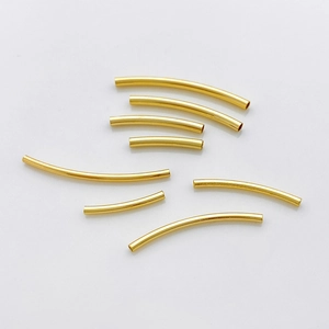 Polierte 14K goldgefüllte gebogene Röhrenperlen für DIY-Armband und Halsketten-Schmuck
