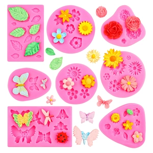 Juego de moldes de silicona de margaritas y rosas para pasteles y resina artesanal