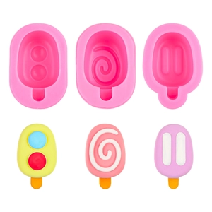 Ice Cream Shape Silicone Mold For DIY Handmade Fondant Chocolate Baking Aromatherapy Gypsum Mold Flexible Decorative Craft Tool