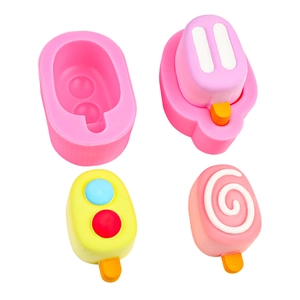 DIY silicone ice cream mold set with three creative shapes for fondant and chocolate baking
