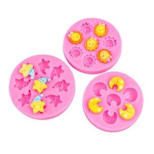 Silikonformen Set mit Sonne Mond und Sternen für DIY Schokolade Fondant oder Harz