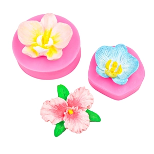 Moth orchid flower silicone mold set for DIY fondant cake and resin craft ornaments