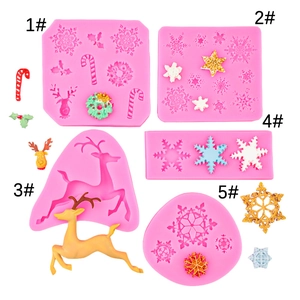 Kerst Sneeuwvlok Rendier Siliconen Vorm Fondant Taart Decoratie Gereedschap DIY Chocolade Bakvorm Winter Suikerwerk