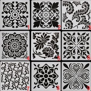 Pochoirs Mandala pour la Peinture Modèle Décoratif Creux pour le Dessin Bricolage Art Artisanat Maison Mur Décor Meubles Bois PET Pochoir