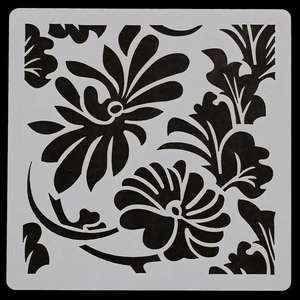 Pochoir mandala carré pour peinture murale DIY et décoration artisanale créative
