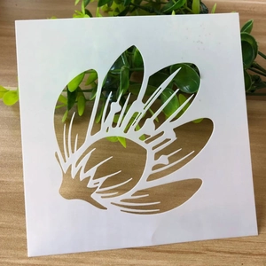 Square floral stencil template for DIY drawing and wall decoration with flower pattern