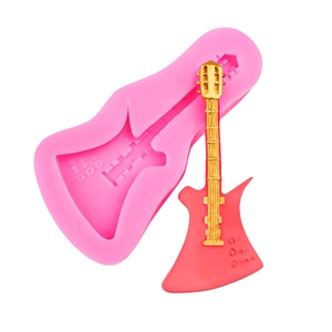 Moule en silicone guitare électrique pour décoration de gâteau et chocolat artisanal