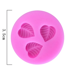 Pink 3.5cm 3D silicone leaf fondant mold for rose flower cake decorating and baking