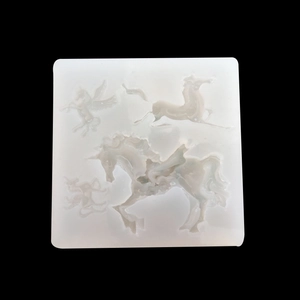 Translucent unicorn and pegasus silicone mold for DIY crystal epoxy resin crafts
