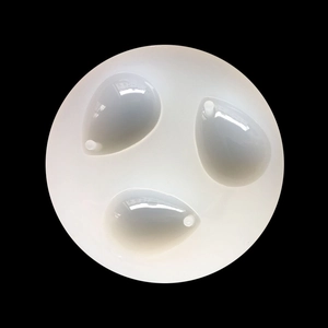 Macro view of teardrop silicone mold for resin jewelry with holes for pendants