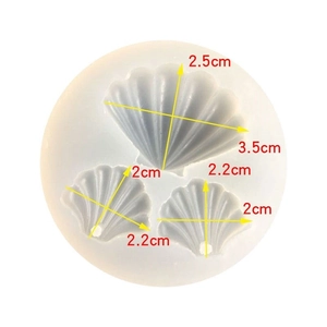 Translucent silicone shell mold with three cavities for DIY UV resin craft projects