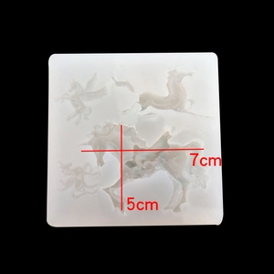 DIY translucent silicone mold with horse shapes for crystal resin casting, 7cm x 5cm size