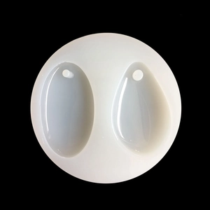 Detailed translucent silicone mold for DIY epoxy resin pendants with oval and drop shapes