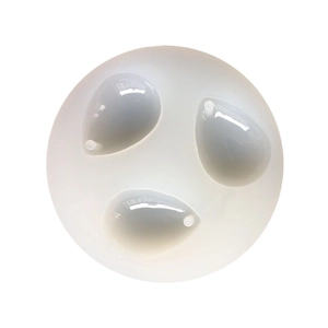 Round silicone mold with three teardrop shapes for DIY resin pendant craft making