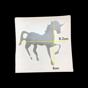 DIY translucent silicone unicorn mold for resin jewelry casting, size 6.2cm x 6cm