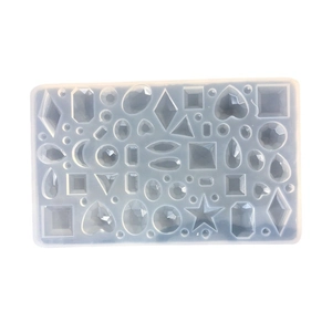 Translucent silicone jewelry mold for DIY resin pendants in various geometric shapes