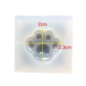 Silicone paw print mold for UV resin jewelry making with 2.3cm dimension marking