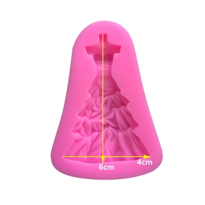 Pink silicone mold for 3D princess wedding dress cakes and chocolate DIY crafts