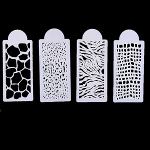 Leopard Zebra Pattern Cake Stencil Set Animal Texture Hollow Out Border Template Plastic Baking Molds For Cake Decoration