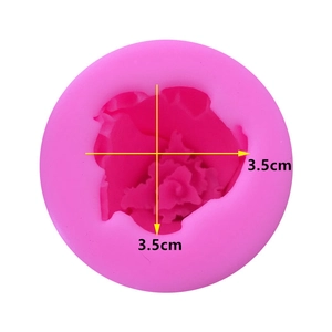 3D rose silicone mold for handmade soap, cake baking, and chocolate DIY in bright pink