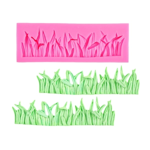 Pink silicone grass mold for fondant cake decorating and chocolate DIY baking tools