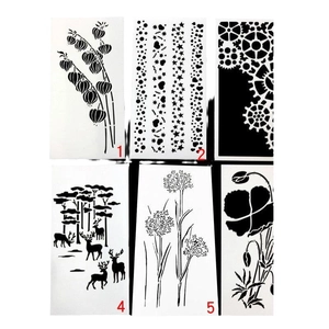 Set of 6 fondant cake stencils with floral, deer, and gear patterns for DIY decorating