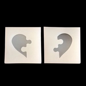 Silicone puzzle heart resin mold for DIY epoxy jewelry and phone case crafts