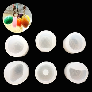 Moule en Silicone pour Bonbons aux Fruits DIY 6 Pièces pour Résine Époxy Cristal Forme de Beignet Fraise Pastèque Moule de Cuisson